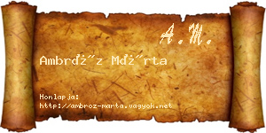 Ambróz Márta névjegykártya
