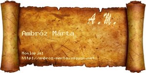 Ambróz Márta névjegykártya